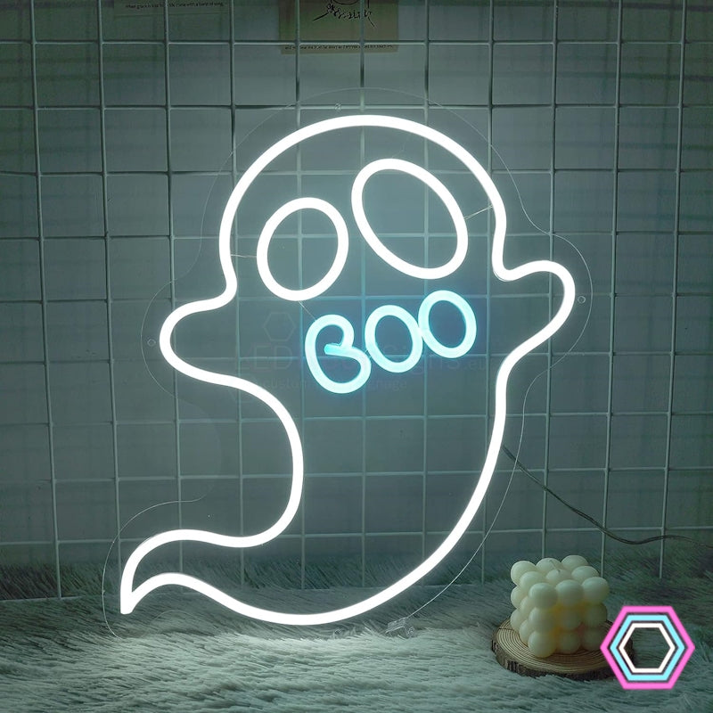 Neon Boo Led Sign 'Ghost Boo' LED neon sign