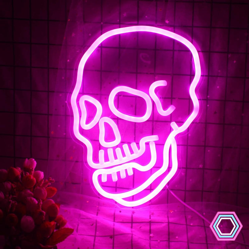 Letrero de neón LED 'Calavera'