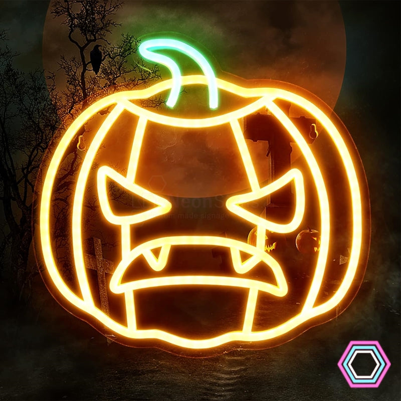 'Angry Pumpkin' LED neon sign