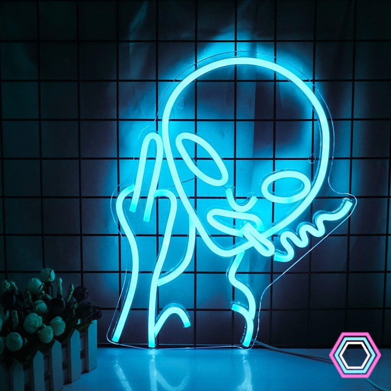 Led Fu Hand Sign 'Alien Middle finger' LED neon sign