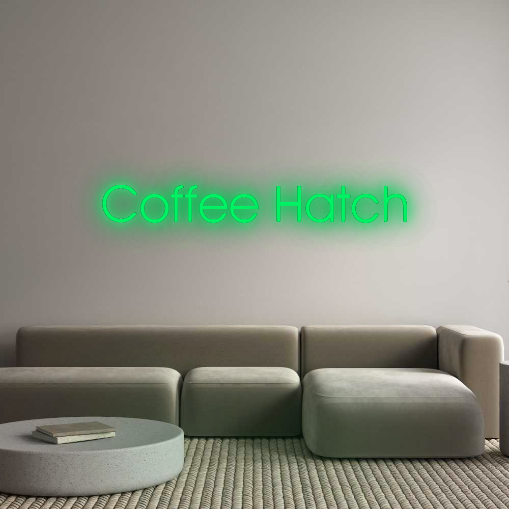 Custom LED Neon Text: Coffee Hatch