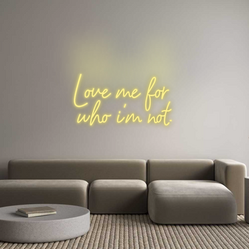Individueller LED-Neon-Text: Liebe mich für ...