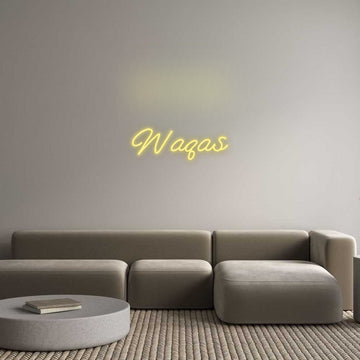 Custom LED Neon Text: Waqas