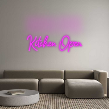 Individuelles Neon: Küche geöffnet