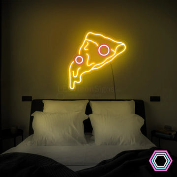 Letrero de neón LED de pizza