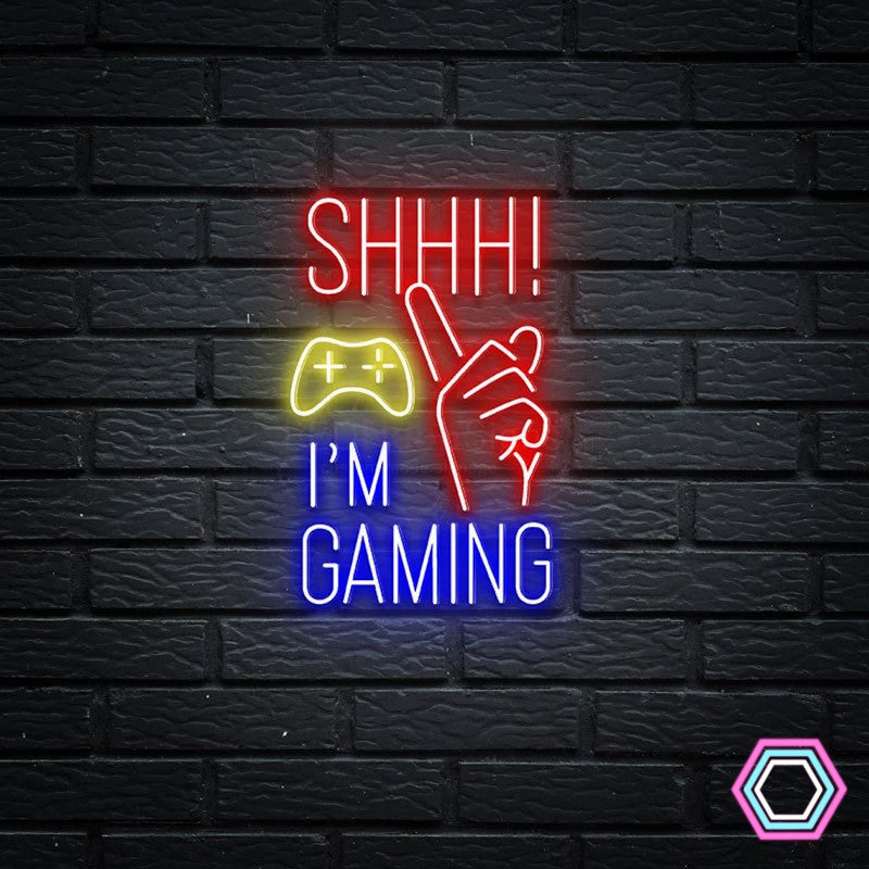 'Shhh! I'm Gaming' LED neon sign